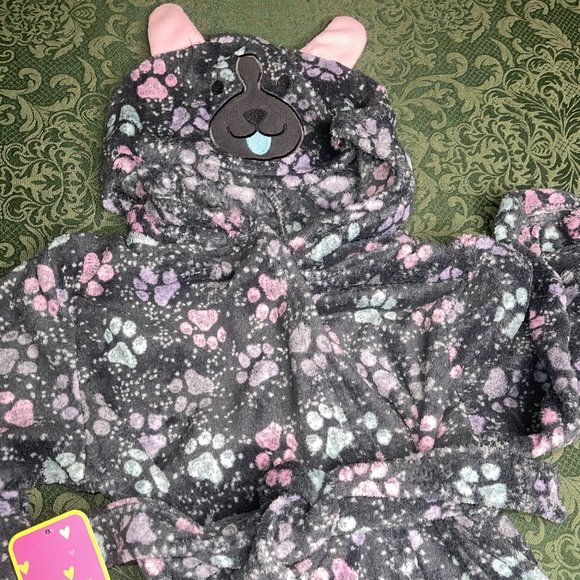 NWT Chili Pepper 5 6 bath robe dogs paws cata pjs - Picture 3 of 8